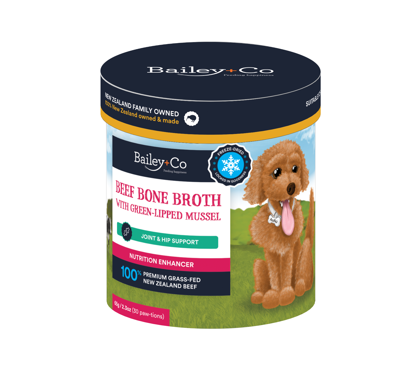 Bailey + Co Supplements Bailey + Co Beef Bone Broth with Green Lipped Mussel 65g (30 Paw-tions)