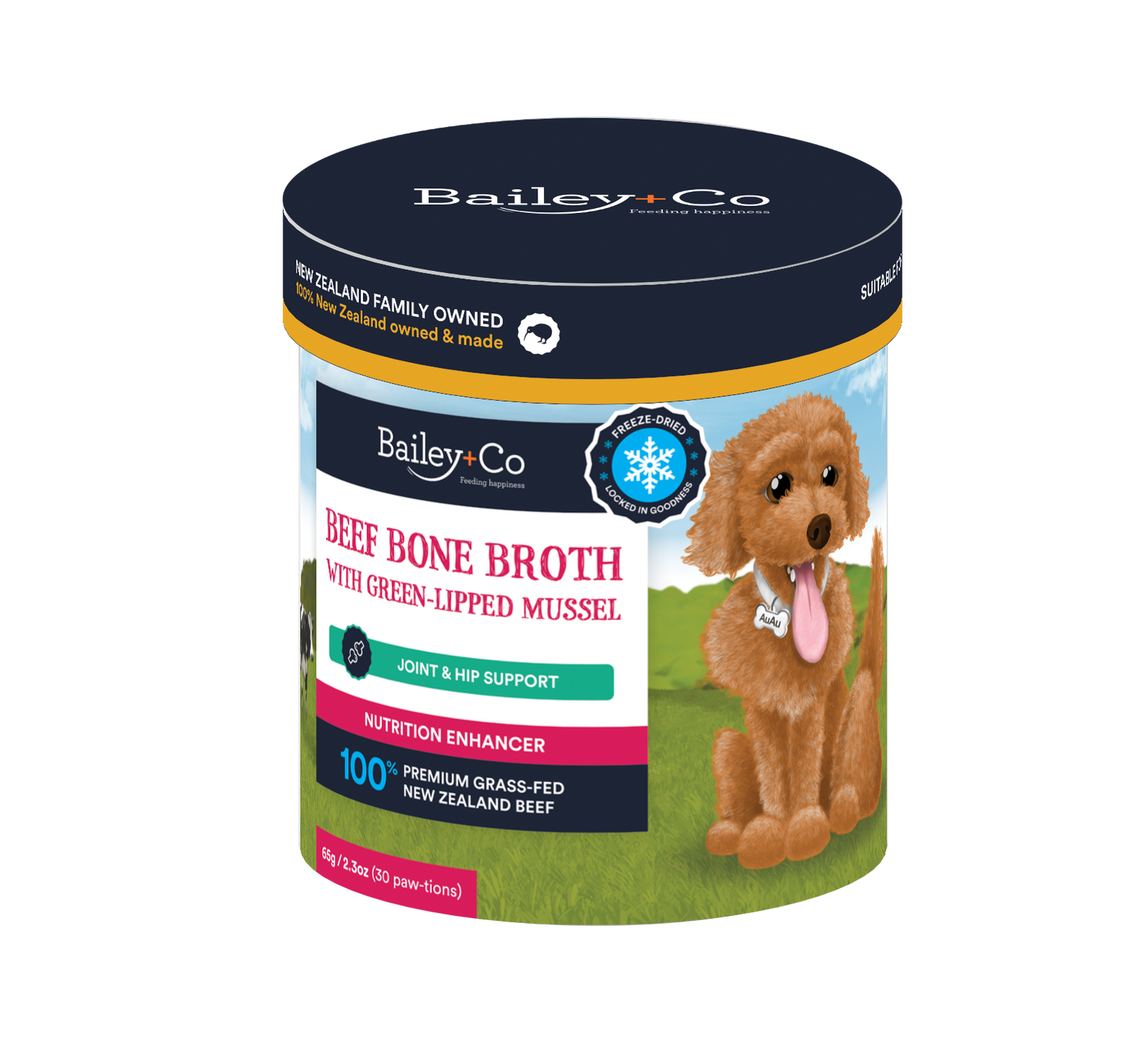 Bailey + Co Supplements Bailey + Co Beef Bone Broth with Green Lipped Mussel 65g (30 Paw-tions)