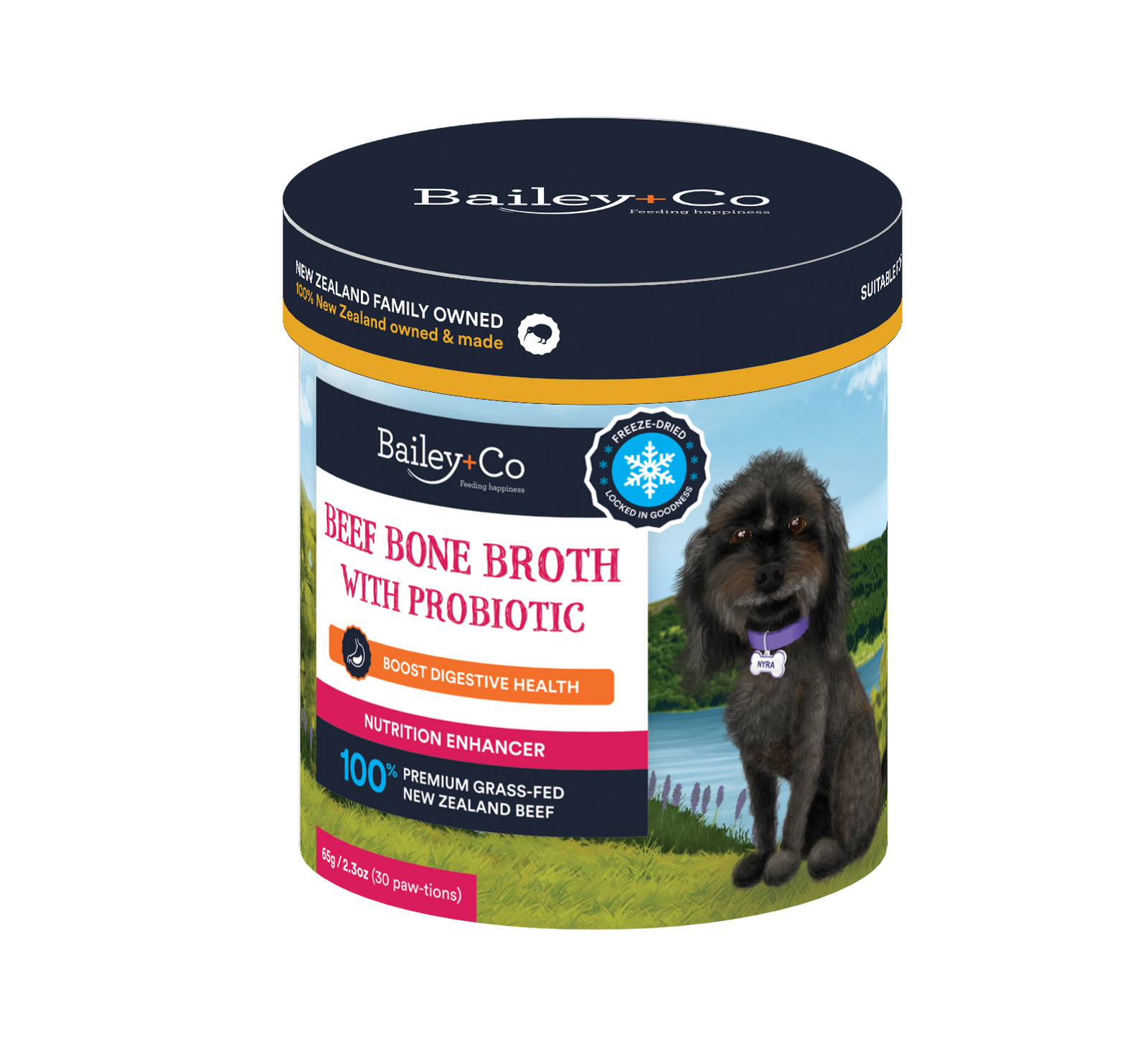 Bailey + Co Supplements Bailey + Co Beef Bone Broth with Probiotic 65g (30 Paw-tions)