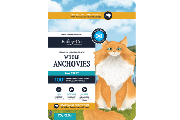 Bailey + Co Treats Bailey + Co Freeze Dried Anchovy Raw Cat Treats 70g