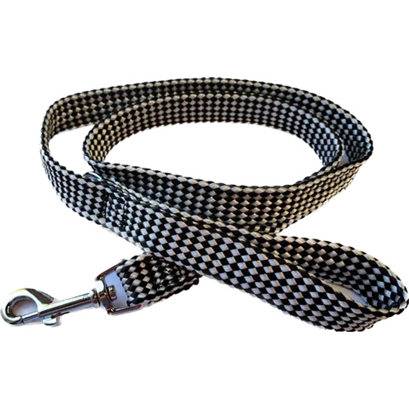 Beau Pets Collars / Leads Beau Pets Double Nylon Webbing Lead Black & White