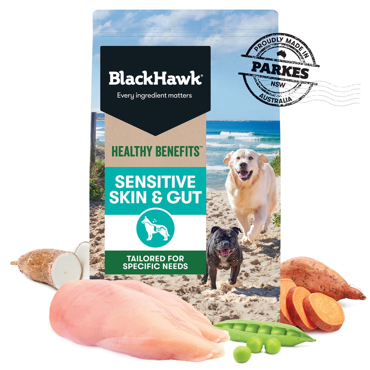 Black Hawk Biscuits Black Hawk Healthy Benefit Sensitive Skin & Gut Dog Food 2kg