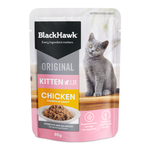 Black Hawk Biscuits Black Hawk Original Chicken in Gravy Kitten Wet Food 85g