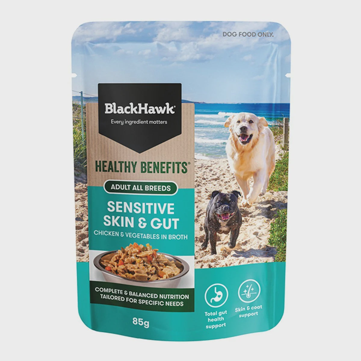 Black Hawk Canned Food Black Hawk Healthy Benefits Skin & Gut Dog Wet Food 85g