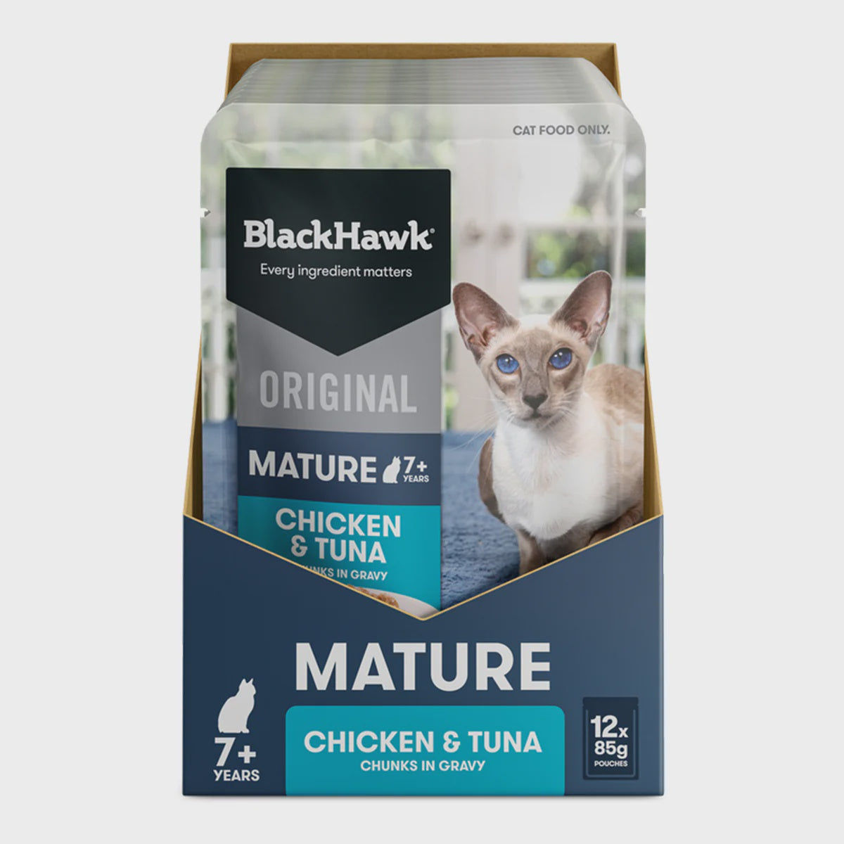 Black Hawk Canned Food Black Hawk Orig Cat Mature Chicken/Tuna Gravy 85g
