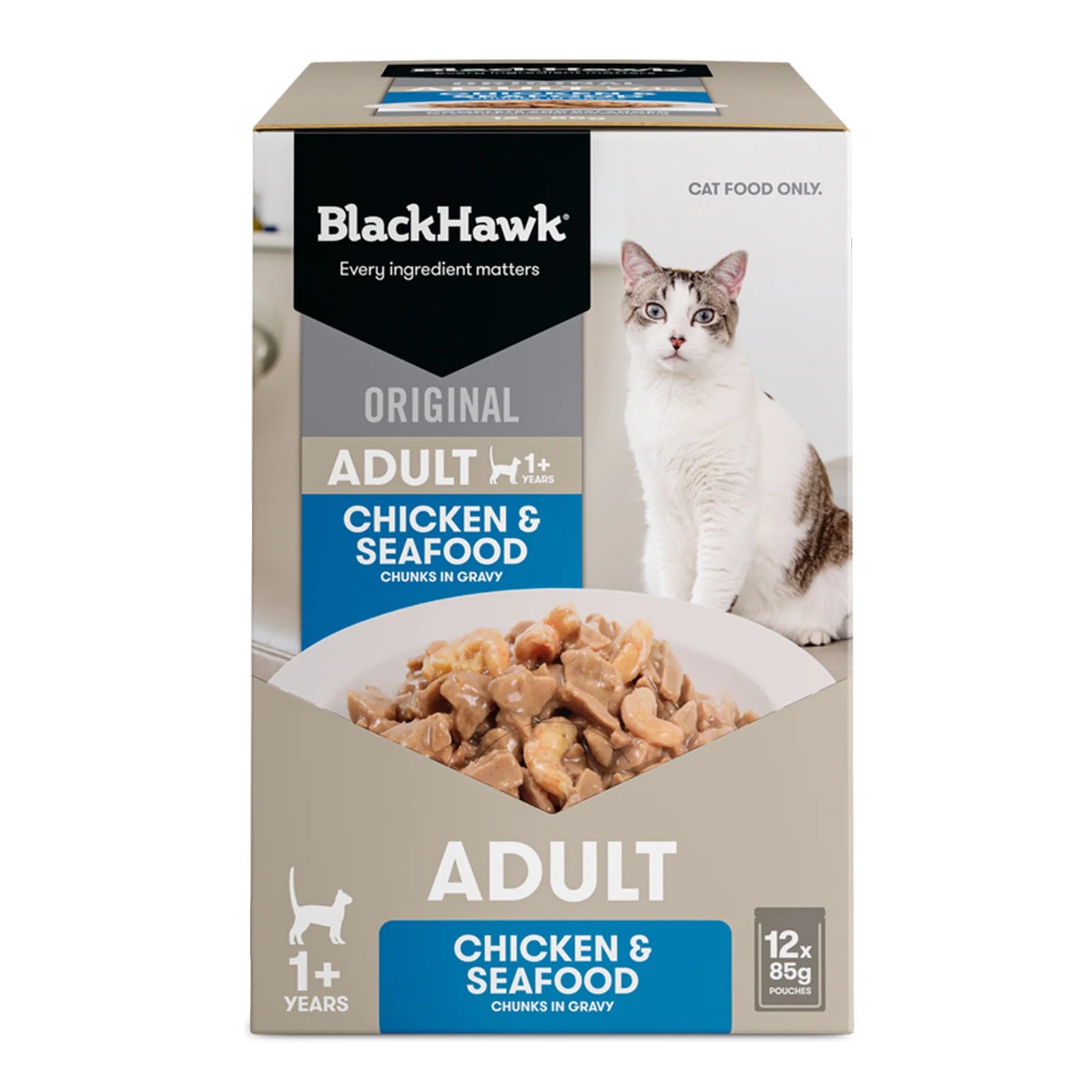 Black Hawk Canned Food Black Hawk Original Adult Chicken & Seafood in Gravy Wet Food 85g