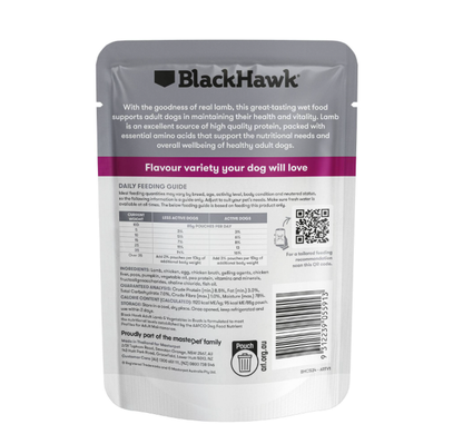 Black Hawk Canned Food Black Hawk Original Lamb & Vegetables Dog Wet Food Pouch