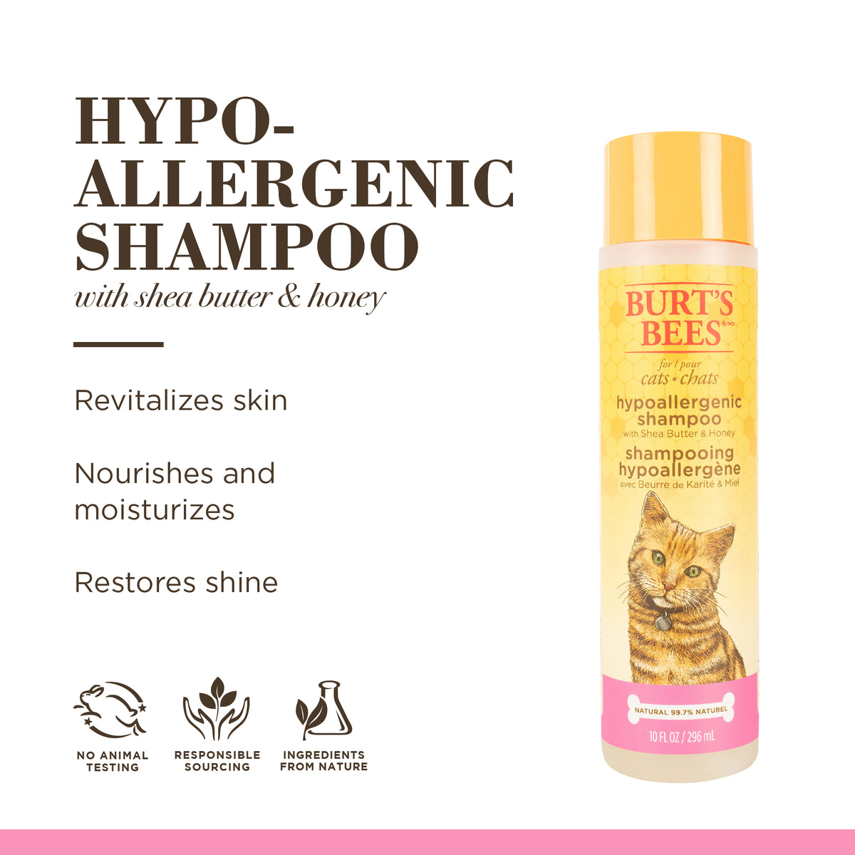 Burt's Bees Grooming Aids Burt's Bees Shampoo for Cats Hypoallergenic 296mls