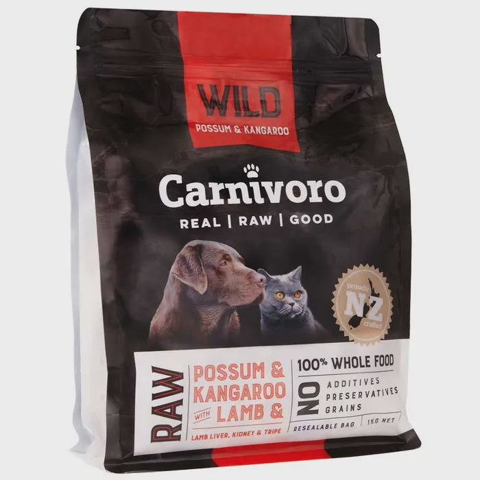 Carnivoro Frozen Food Carnivoro Pellets Wild Possum, Kangaroo  & Lamb Tripe 1kg