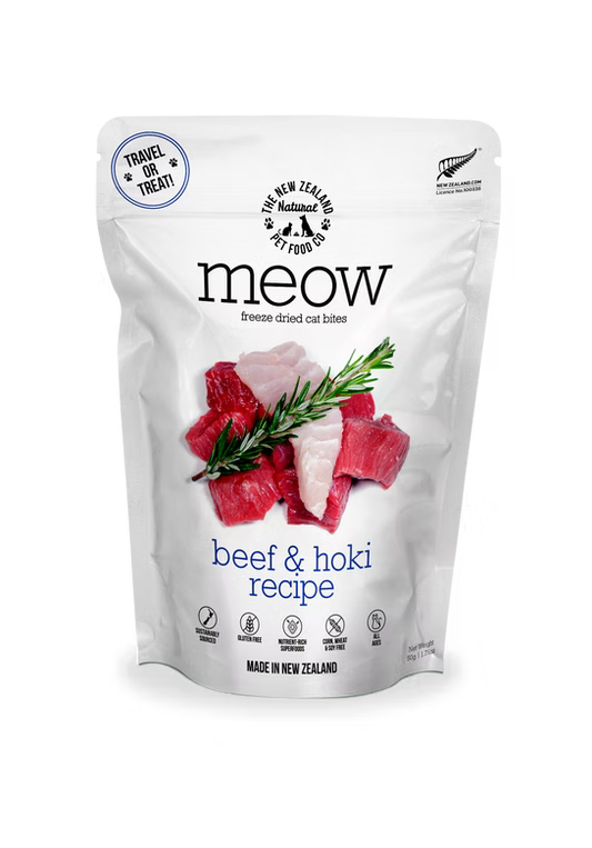 meow Treats Meow Beef & Hoki Recipe Freeze Dried Cat Bites