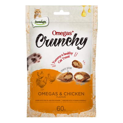 Dentalight Treats Dentalight Crunchy Omegas Chicken Cat Treat 60g