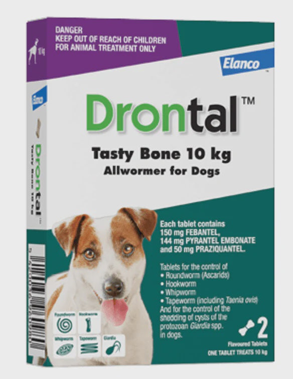 Drontal Flea & Wormer Drontal Tasty Bone Allwormer for Dogs