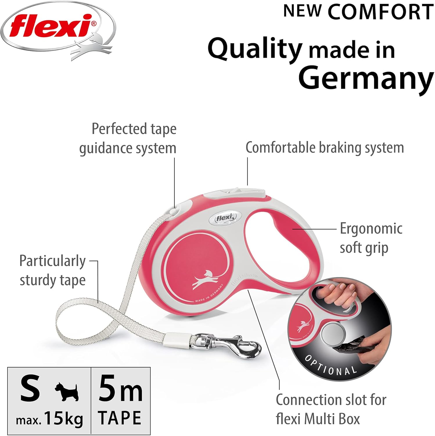 Flexi Collars / Leads Flexi New Comfort Tape Leash 5m