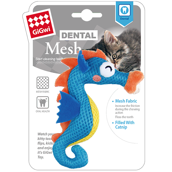 GiGwi Toys GiGwi Dental Mesh Catnip Cat Toy Seahorse