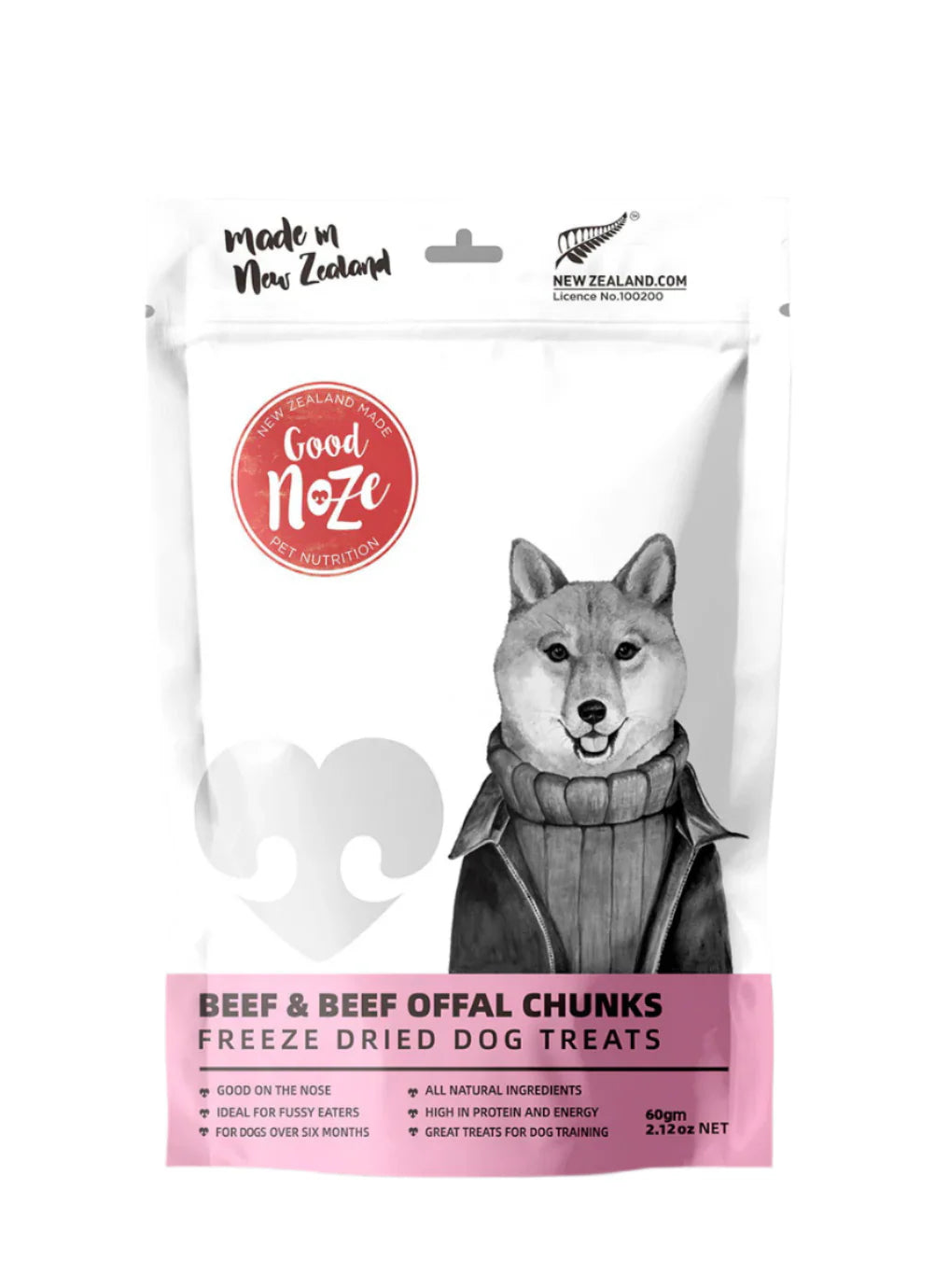 Good Noze Treats Beef & Beef Offal Chunks Freeze Dried Dog Treats 60g