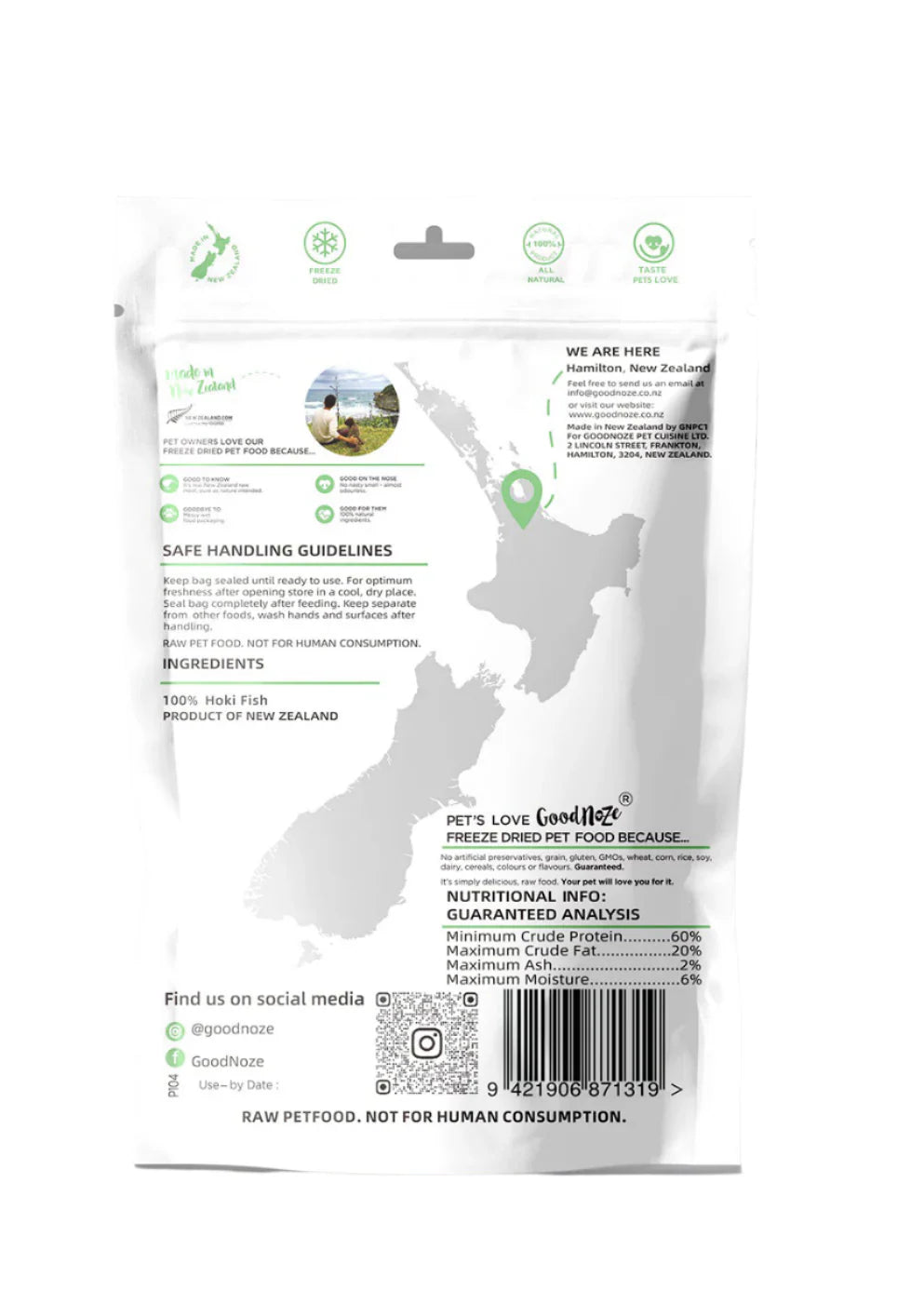 Good Noze Treats Good Noze Hoki Fish Chunks Cat Treats 65g