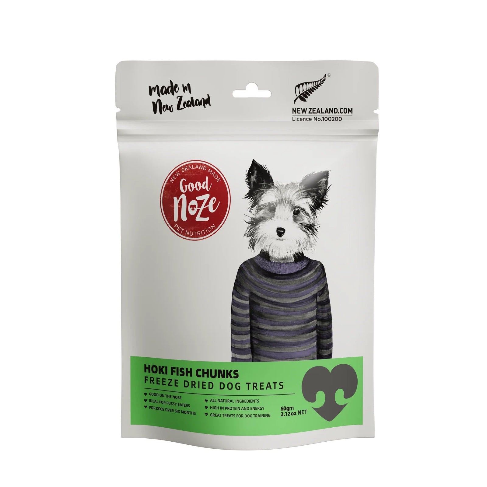 Good Noze Treats Good Noze Hoki Fish Chunks Dog Treats 60g