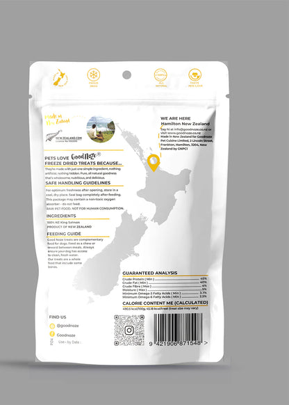 Good Noze Treats King Salmon Steaks Freeze Dried Dog Treats 100g