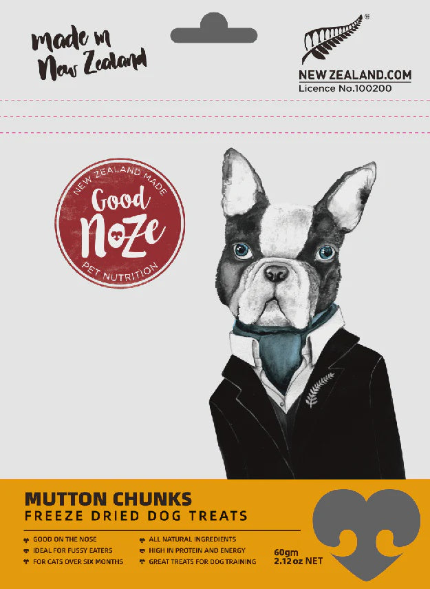 Good Noze Treats Mutton Chunks Freeze Dried Dog Treats 60g