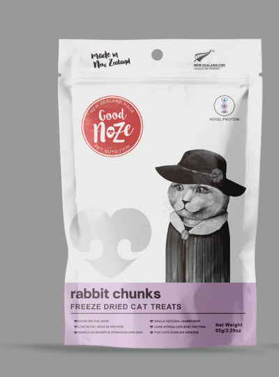Good Noze Treats Rabbit Chunks Freeze Dried Cat Treats 65g