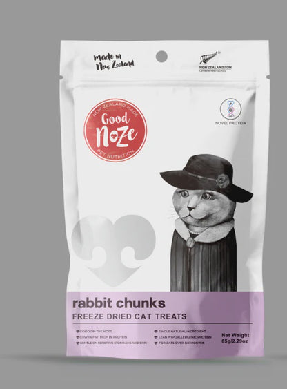 Good Noze Treats Rabbit Chunks Freeze Dried Cat Treats 65g