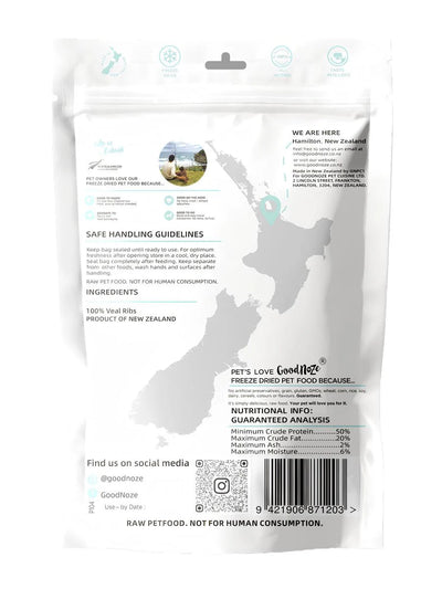 Good Noze Treats Veal Ribs Freeze Dried Dog Treats 100g