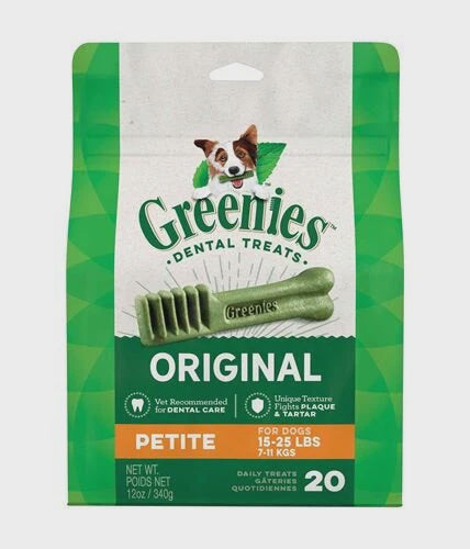 Greenies Treats Greenies Original Petite Dog Dental Chew 20 Pack