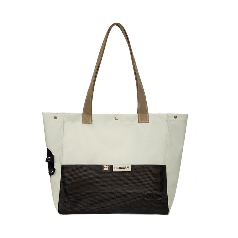 HiDream accessories Cream Colorblock Pet Shoulder Carrier Bag