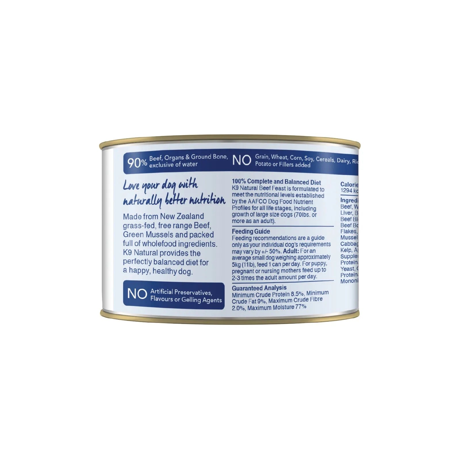 K9 Natural Canned Food K9 Canned Beef Feast Dog 170g