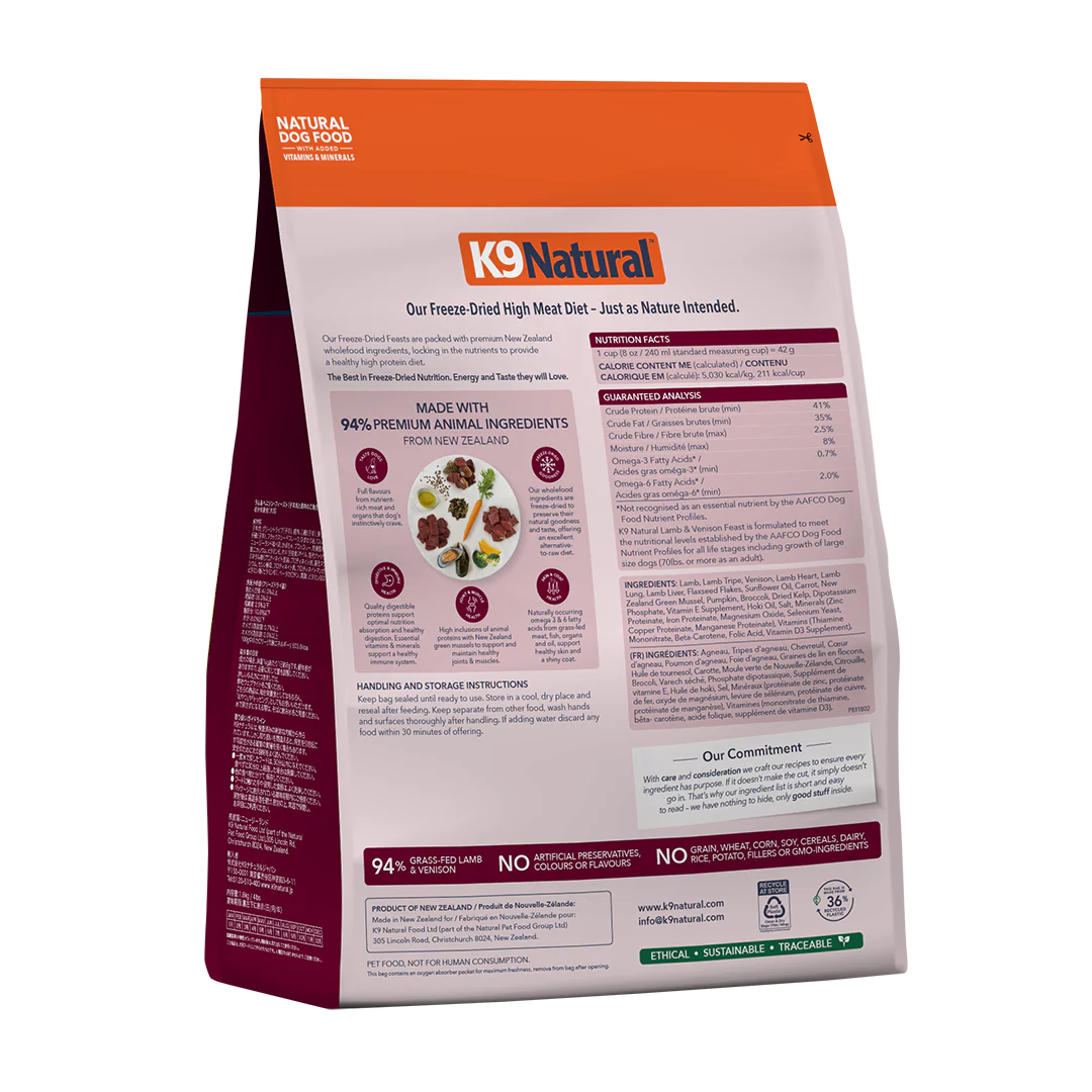 K9 Natural Freeze Dried K9 Natural Freeze Dried Dog Food Lamb & Venison Feast