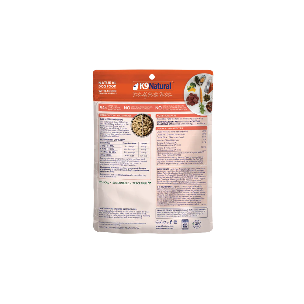 K9 Natural Freeze Dried K9 Natural Freeze Dried Lamb and King Salmon Feast Dog Food