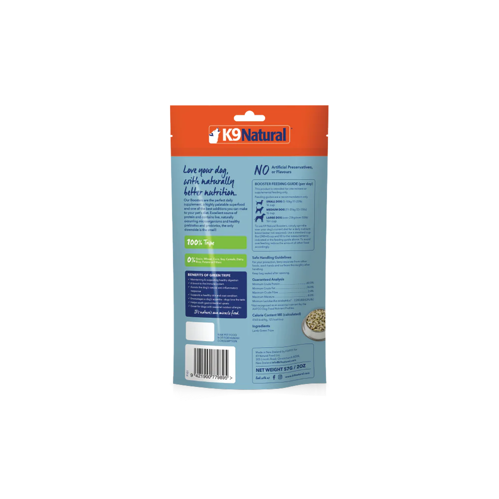 K9 Natural Freeze Dried K9 Natural Freeze Dried Lamb Green Tripe Booster