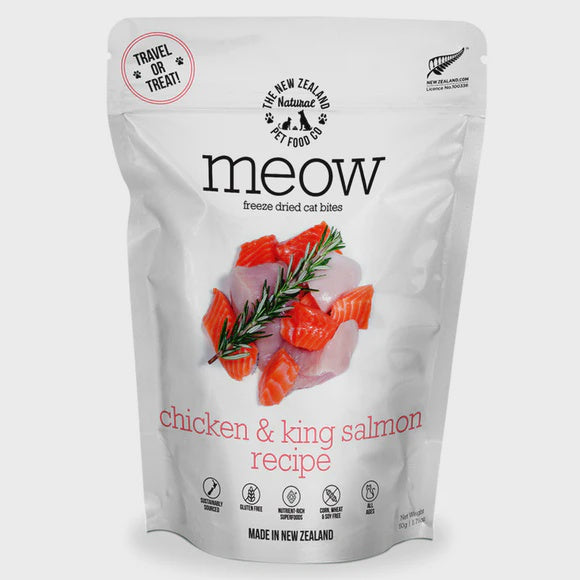 meow Treats Meow Chicken & King Salmon Freeze Dried Cat Bites 50g