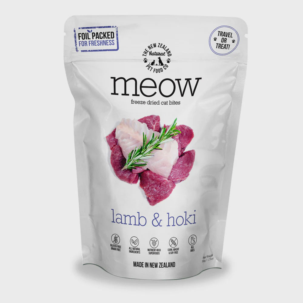 meow Treats Meow Lamb & Hoki Freeze Dried Cat Bites 50g