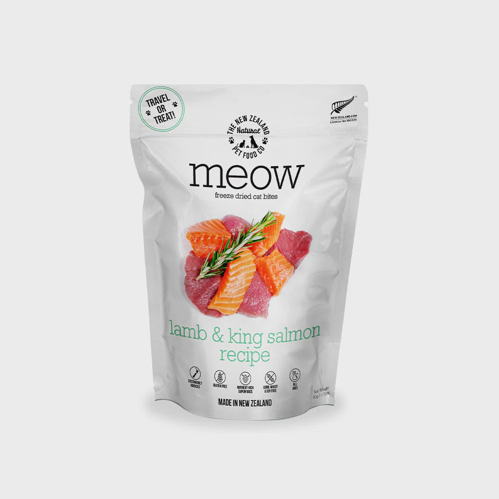 meow Treats Meow  Lamb & King Salmon Freeze Dried Cat Bites 50g