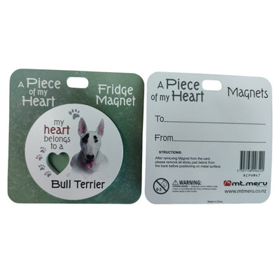 Mt Meru accessories Bull Terrier A Piece of my Heart Fridge Magnet