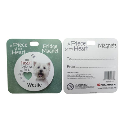 Mt Meru accessories Westie A Piece of my Heart Fridge Magnet