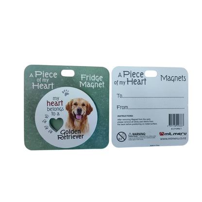 Mt Meru accessories Golden Retriever A Piece of my Heart Fridge Magnet