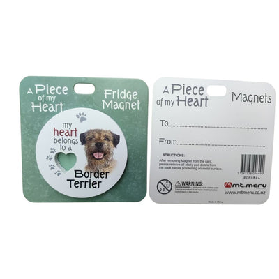 Mt Meru accessories Border Terrier A Piece of my Heart Fridge Magnet