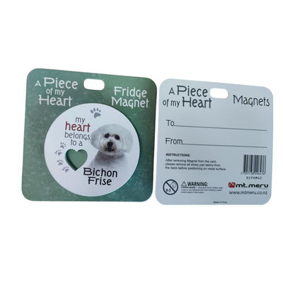Mt Meru accessories Bichon Frise A Piece of my Heart Fridge Magnet