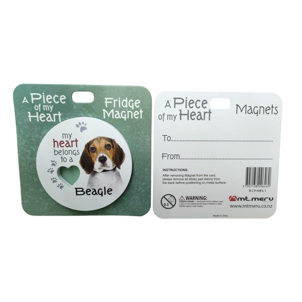Mt Meru accessories Beagle A Piece of my Heart Fridge Magnet