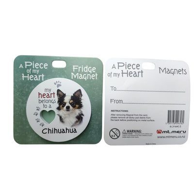 Mt Meru accessories Chihuahua Long Haired A Piece of my Heart Fridge Magnet