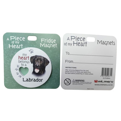 Mt Meru accessories Labrador Black A Piece of my Heart Fridge Magnet
