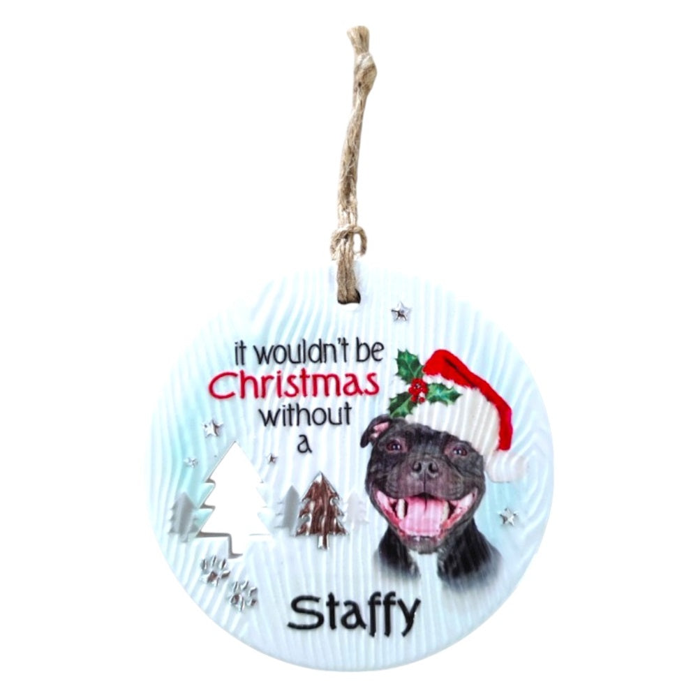 Mt Meru accessories Staffy Xmas Wishes Tree Ornament