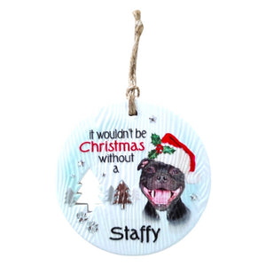 Mt Meru accessories Staffy Xmas Wishes Tree Ornament