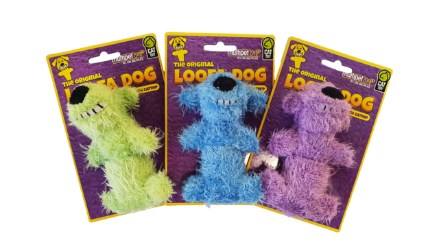 multipet Toys Loofa Dog With Catnip Cat Toy 9cm