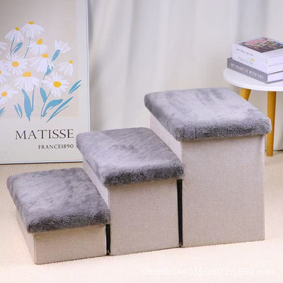 Not specified accessories Grey Foldable Pet Stairs with Storage