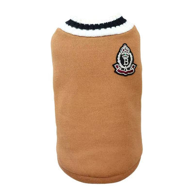 Not specified Apparel M / Khaki Pet Knitted V-Neck Sweater