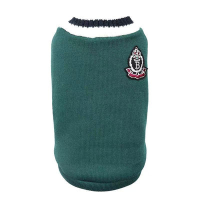 Not specified Apparel M / Green Pet Knitted V-Neck Sweater