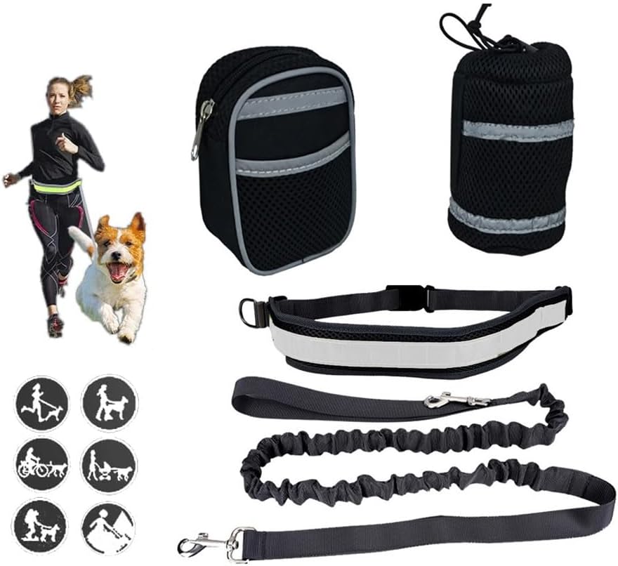 Not specified Collars / Leads Hand Free Waist Belt with Zipper Pouch and Leash